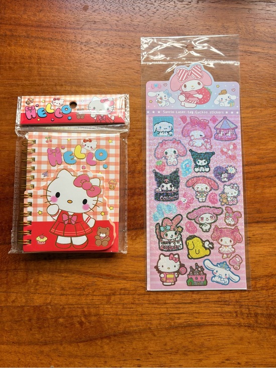 Hello Kitty Other - Hello Kitty mini red notebook with stickers bundle.